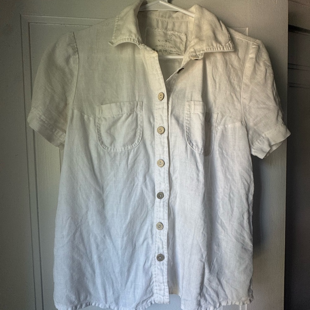 notPERFECTLINEN Cream Linen Shirt